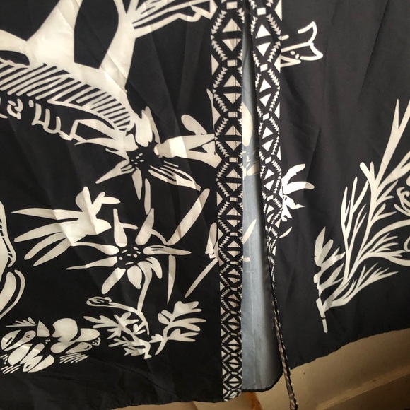 Bsubseach Women Black Print Half Sleeve Beach Kaftan Dress - Picture 5 of 6